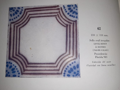 Imagen 3 de 4 de Antiguo Azulejo Pas De Calais N° 62 7657
