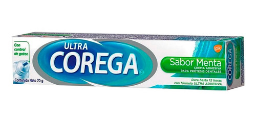 Adhesivo Prótesis Dental Ultra Corega 70g. Crema Sabor Menta