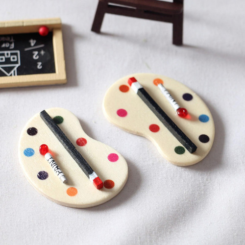 Nuevo 5 Piezas 1:12 Paletas De Colores For Muñecas De