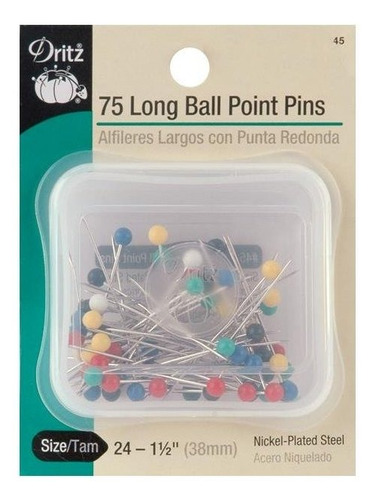 Dritz 45 Pines De Bola, Largos, 1-1/2 Pulgadas (75 Unidades)