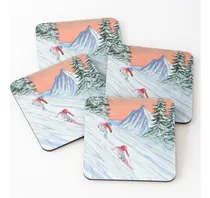 Comprar Set Posavasos Esquiar - Ella Lidera El Camino Calidad Premiu