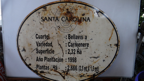 Letrero Antiguo ,santa Carolina N°2