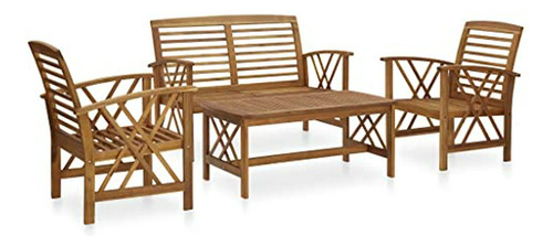 Muebles Jardín 4 Pcs Acacia Maciza