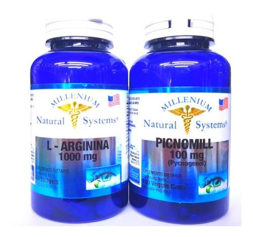 L Arginina 1000mg 60 Soft + Pycnogenol 100 Mg 100 Caps