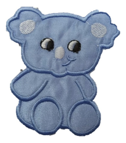 Parche Aplique Aplicacion Bordado Koala Bebé Celeste 9,5cm.1