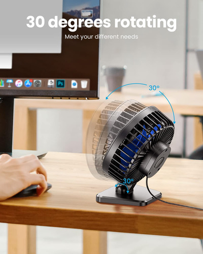 Ventilador De Escritorio Usb, Mini Pequeño Pero Potente,
