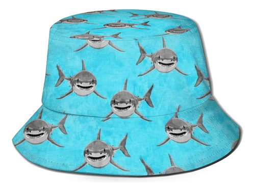 Cool Buckhat Sombrero De Pescador Con Estampado De Tiburones