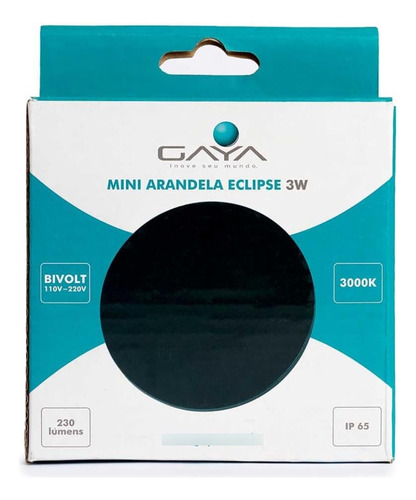 Luminária Arandela Led Eclipse Bivolt Ip65 3000k 12w Gaya