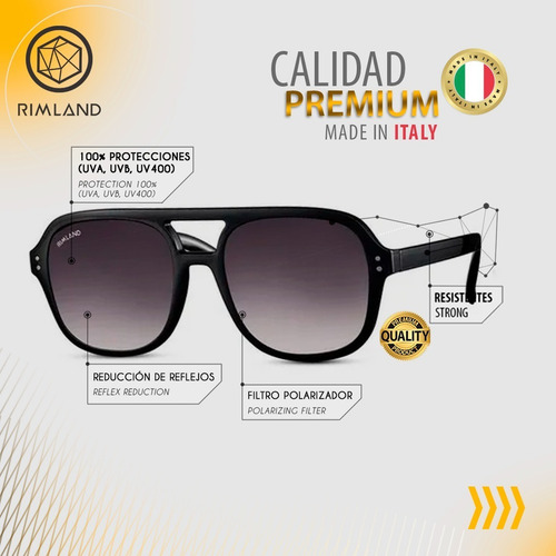 Imagen 4 de 8 de Anteojos Sol Rimland Want Lente Degrade Negro