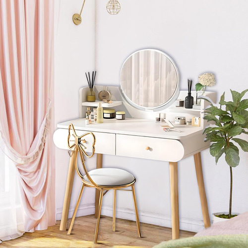 Juego De Mesa De Tocador De Maquillaje Con Espejo