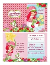 Comprar Pack 10 Invitaciones Cumpleaños Frutillita Original Cotillón