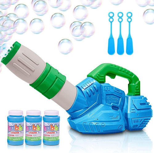 Maquina De Burbujas Para Niños, Azul, Incluye Liquido