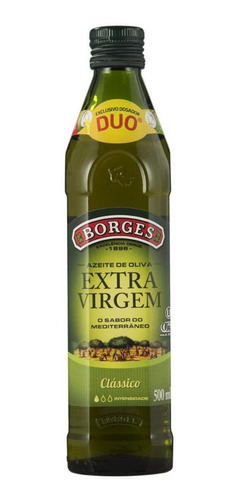 Azeite Espanhol De Oliva Extra Virgem Borges Vidro 500ml