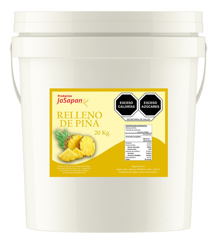Relleno De Piña, Cubeta Con 20 Kg