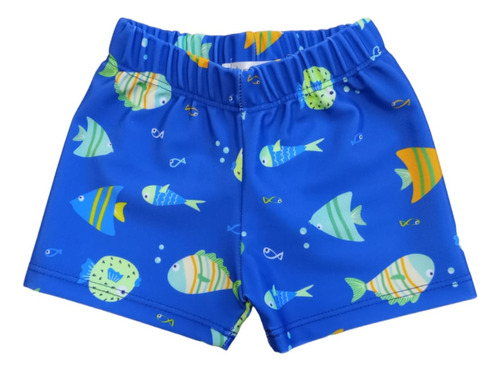 Short Traje De Baño Niño Protección Uv Malla Verano Naranjo