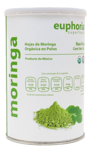 Moringa Orgánica En Polvo 50g Euphoria Superfoods