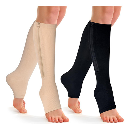 2x1 Zip Calcetas De Compresion Legs Medias Calcetines Power