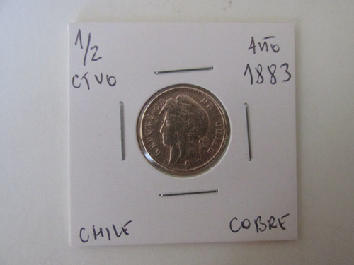 Antigua Moneda Chile 1/2 Centavo Año 1883 Cobre Escasa