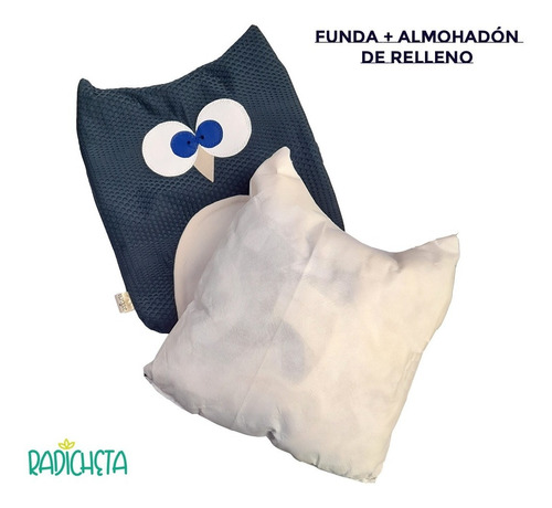 Imagen 6 de 10 de Combo X3 Almohadones Búho Animalitos Decoración Infantil