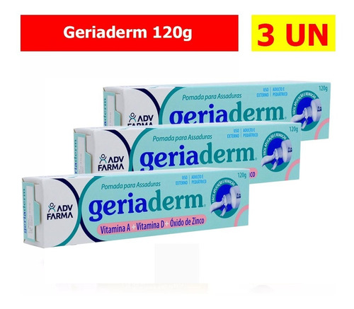 Kit C/3 Geriaderm Pomada Para Assaduras 120g Adv