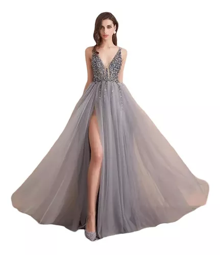 Vestidos Largos Graduacion Gris | MercadoLibre