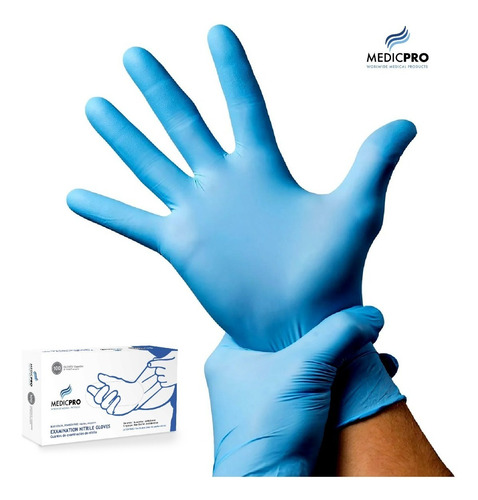 Imagen 6 de 10 de Guantes Nitrilo Medium Medicpro 10 Cajas X 100 Unidades