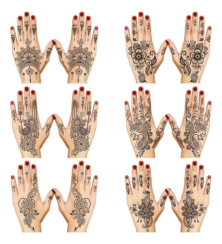 Pegatinas De Tatuaje De Henna Tatuajes Temporales Kit De Peg