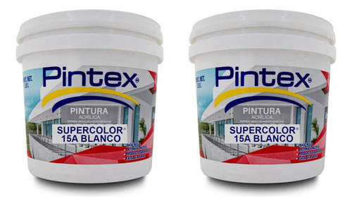 2 Pack Pintura Supercolor 15a Lavable Pintex 3.8 Lts Int/ext