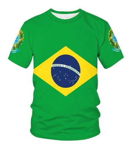 Camiseta Con Bandera De España, Rusia Y Brasil