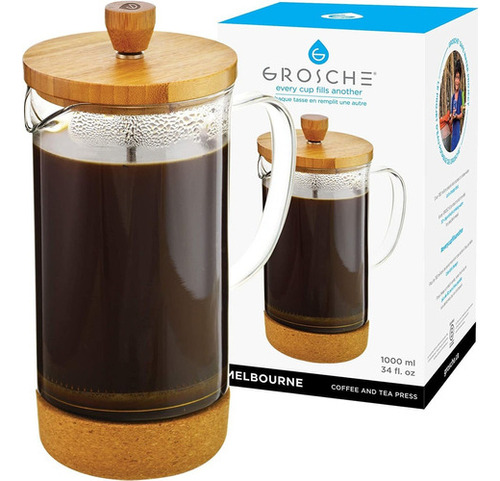 Grosche Melbourne - Cafetera Francesa Con Bambu Y Corcho,