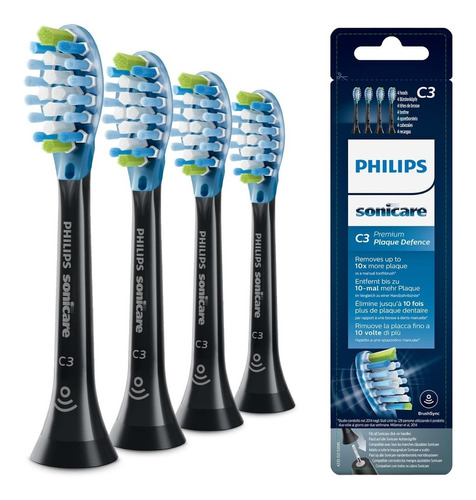 Philips Sonicare Brush Heads Plaque C3 4pk Hx9924/01 Black