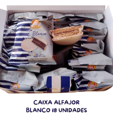Alfajor Branco Recheio Doce De Leite Receita Uruguai Cx 18un