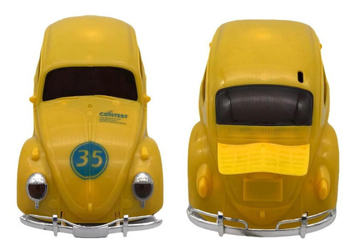 Cochecito Beetle Bate And Turn Around de 360 grados con sonido y luz de color amarillo