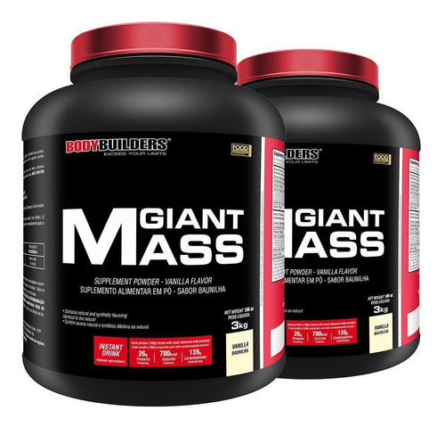 Kit 2x Giant Mass 3kg - Suplemento Bodybuilders