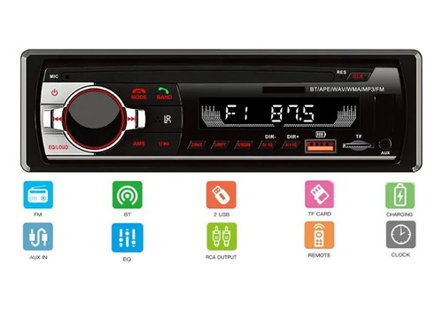 Reproductor Carro Bluetooth Mp3 Control Radio Usb Sd