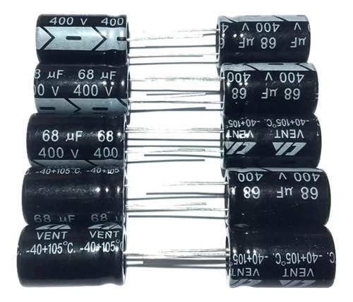 10 Condensadores Electrolíticos Conductivos 16x25 Mm 68uf