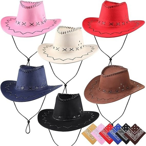 Sombrero Gamuzado Vaquero Disfraz Para Niños + Pañoleta