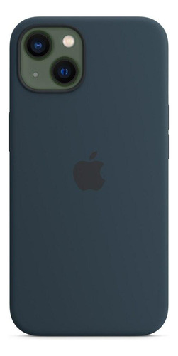 Capa Com Magsafe Para iPhone 13 Apple, Silicone Azul-abissal