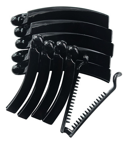 20 Piezas De Plástico Banana Clips De Pelo Negro Cola De