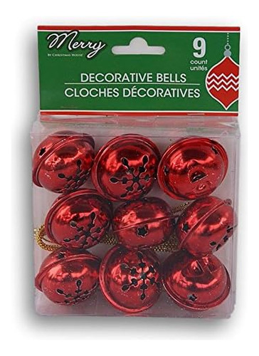 Navidad Casa Decorativo Rojo Jingle Bells De Miniatura 9 Cou