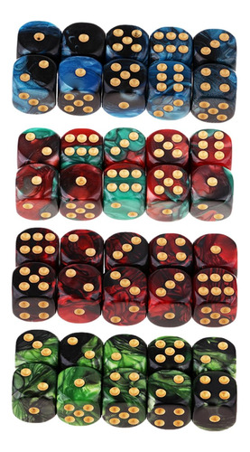 40x Dados De Juego De 6 Lados Dados De 16 Mm Para Enseñar