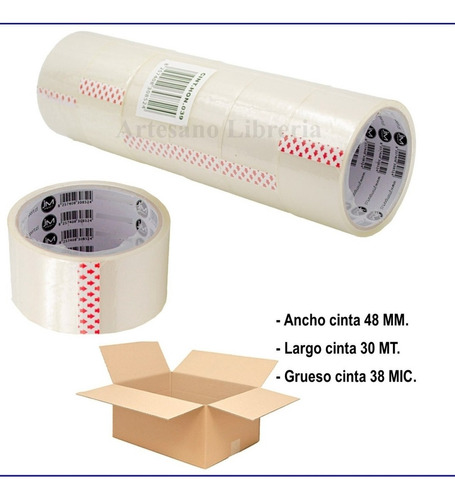 Caja Cinta De Embalaje Pack 72 Unidades 48x30mts