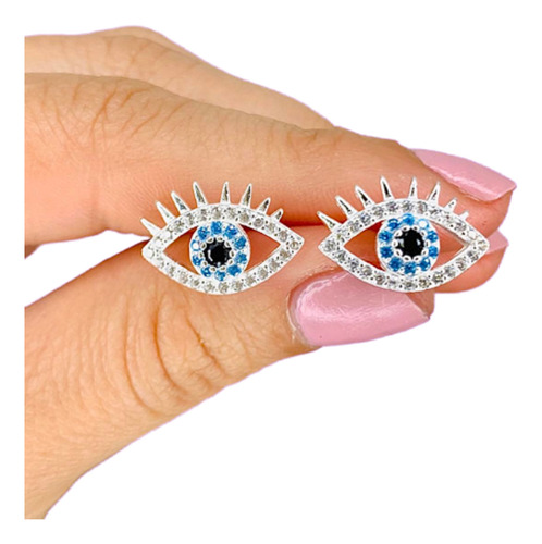 Aros Ojos Turcos Con Piedras Para Proteccion Regalo Ar 466