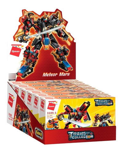 Bloques Construcción Tranform Meteor Mars 6en1 Qman Caja X6