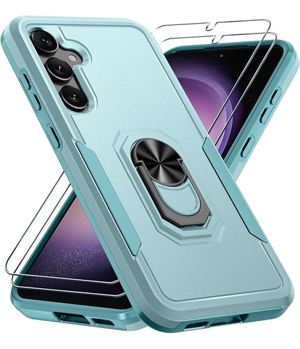 Funda Samsung S24 Con 2 Vidrios Protectores (aqua)