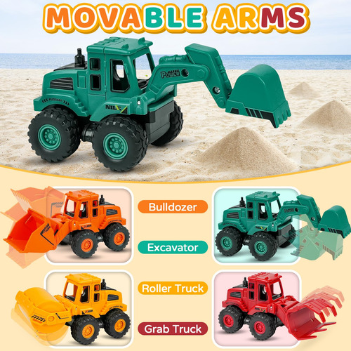 Juguetes De Construcción Beestech Camiones Y Excavadora 3 Añ Personaje Color