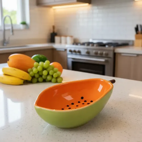 Bowl Mamão Coleção Tutti Frutti Tigela Cumbuca De Porcelana Laranja