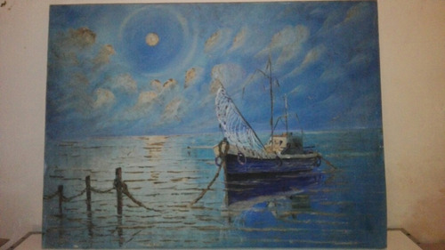 Cuadro  Pintura Óleo Marina Firmada Scabino