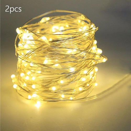 3 Lámpara De Hadas De Luz De Navidad De 2 Uds Cálido