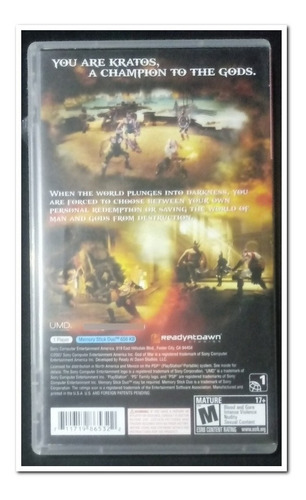 Imagen 3 de 3 de God Of War Chains Of Olympus, Juego Psp